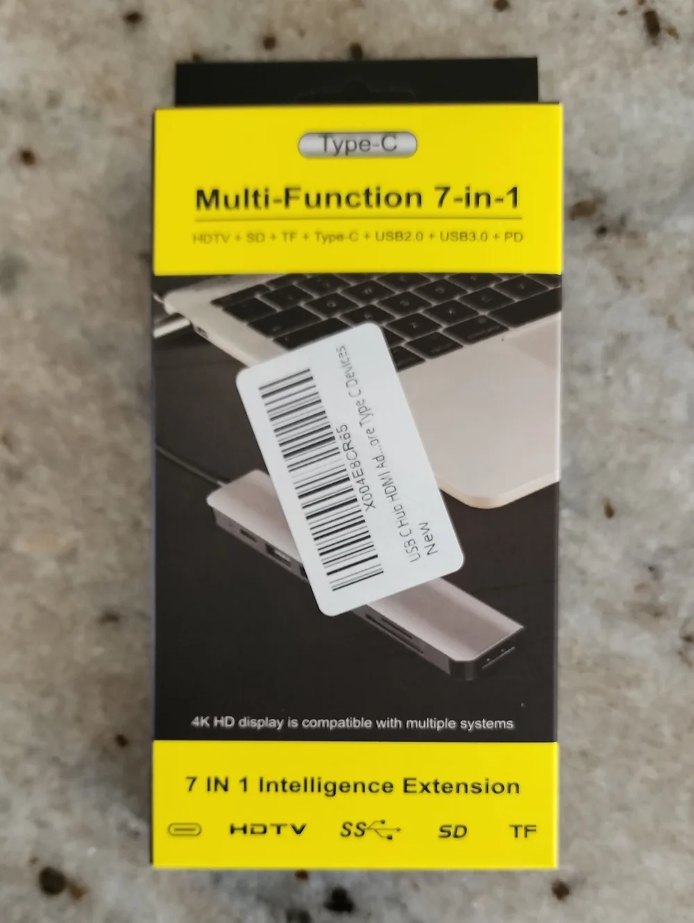 Multi-Function 7-in-1 Type-C Hub Adapter – Silver